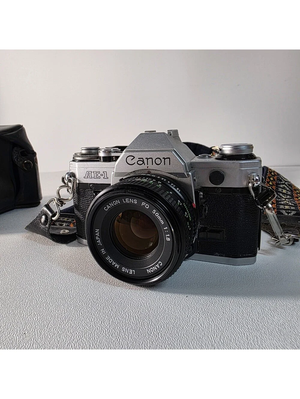 Canon AE-1 35mm SLR Film Camera W/50mm 1:1.8 Lens Film Tested W/Battery